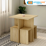 BRANDON Minimal 4-Seater Dining Set Affordahome