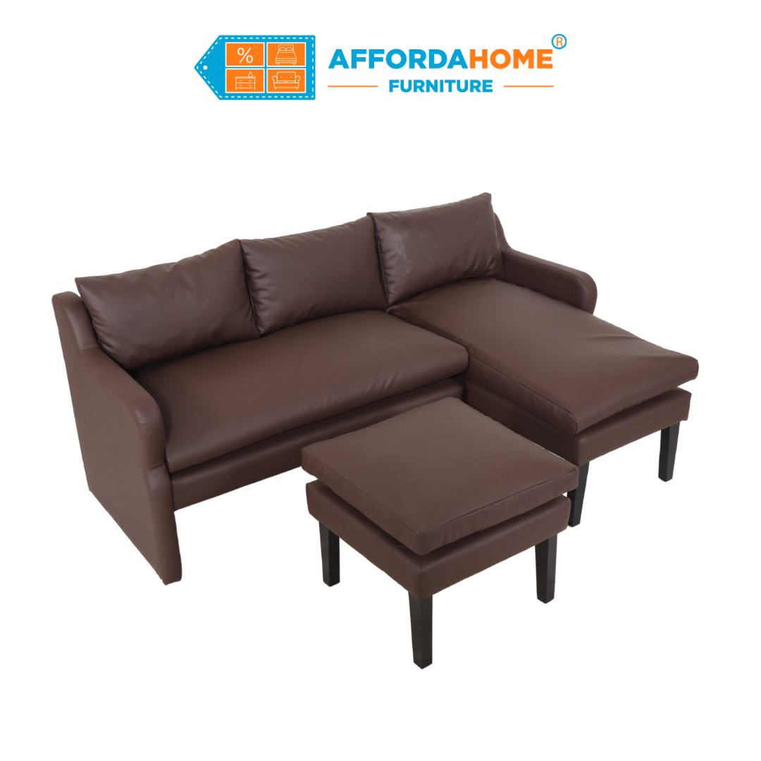 CHOLO L-Shape Sofa with Ottoman Affordahome