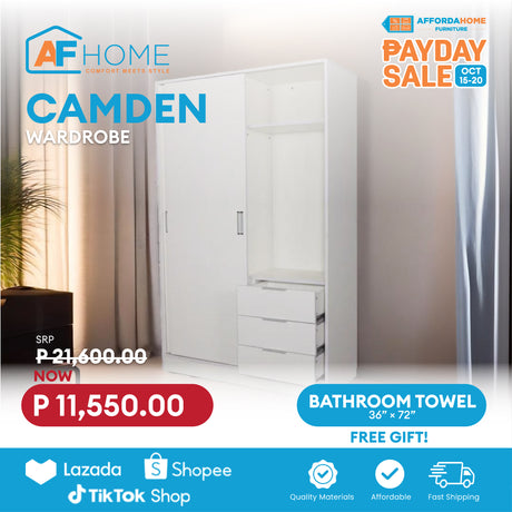 CAMDEN Wardrobe | FREE BATHROOM TOWEL | Payday Sale Furnigo