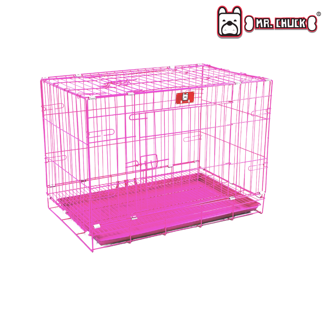 Mr. Chuck Collapsible Pet Crate Pink