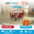 CROSS Dining Set 4 Seater | FREE WATER STAND | Payday Sale Affordahome