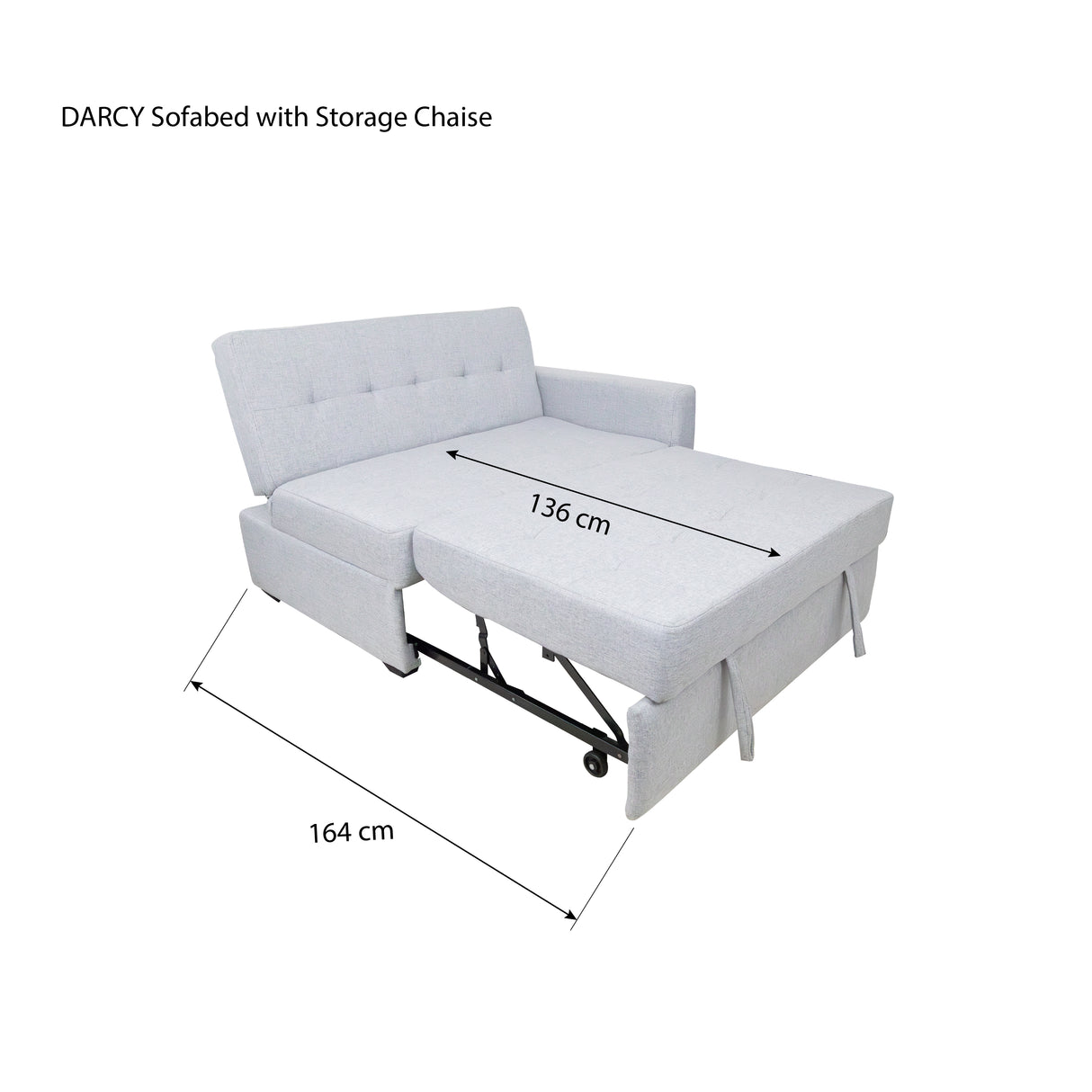 DARCY Sofabed with Storage Chaise Furnigo