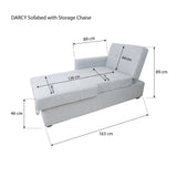 DARCY Sofabed with Storage Chaise Furnigo