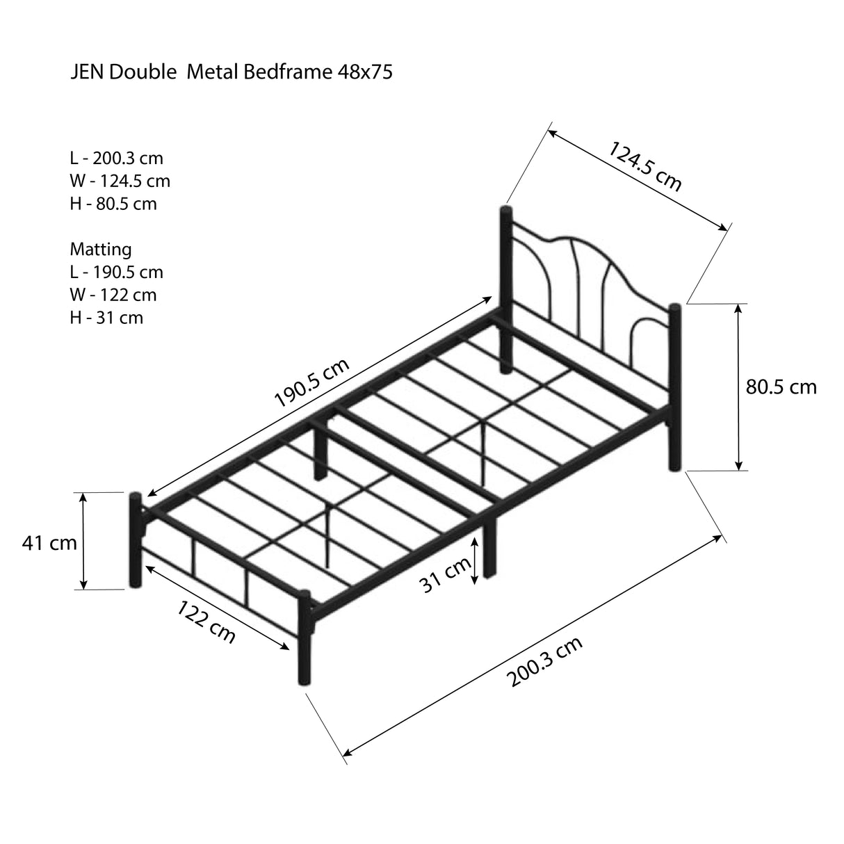 JEN Metal Bedframe Affordahome