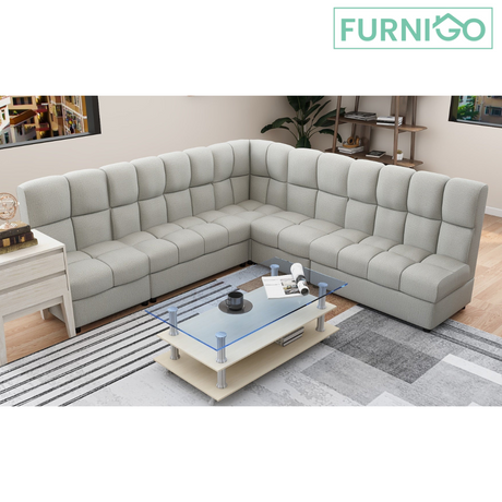 EL GRANDE L-Shape Fabric Sofa Furnigo