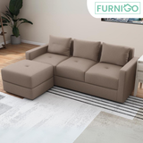 FRANCO Fabric Sofa with Ottoman Furnigo