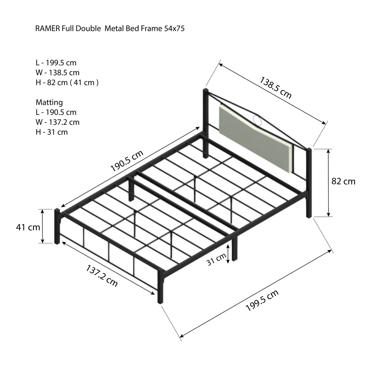 RAMER Metal Bed Frame Affordahome