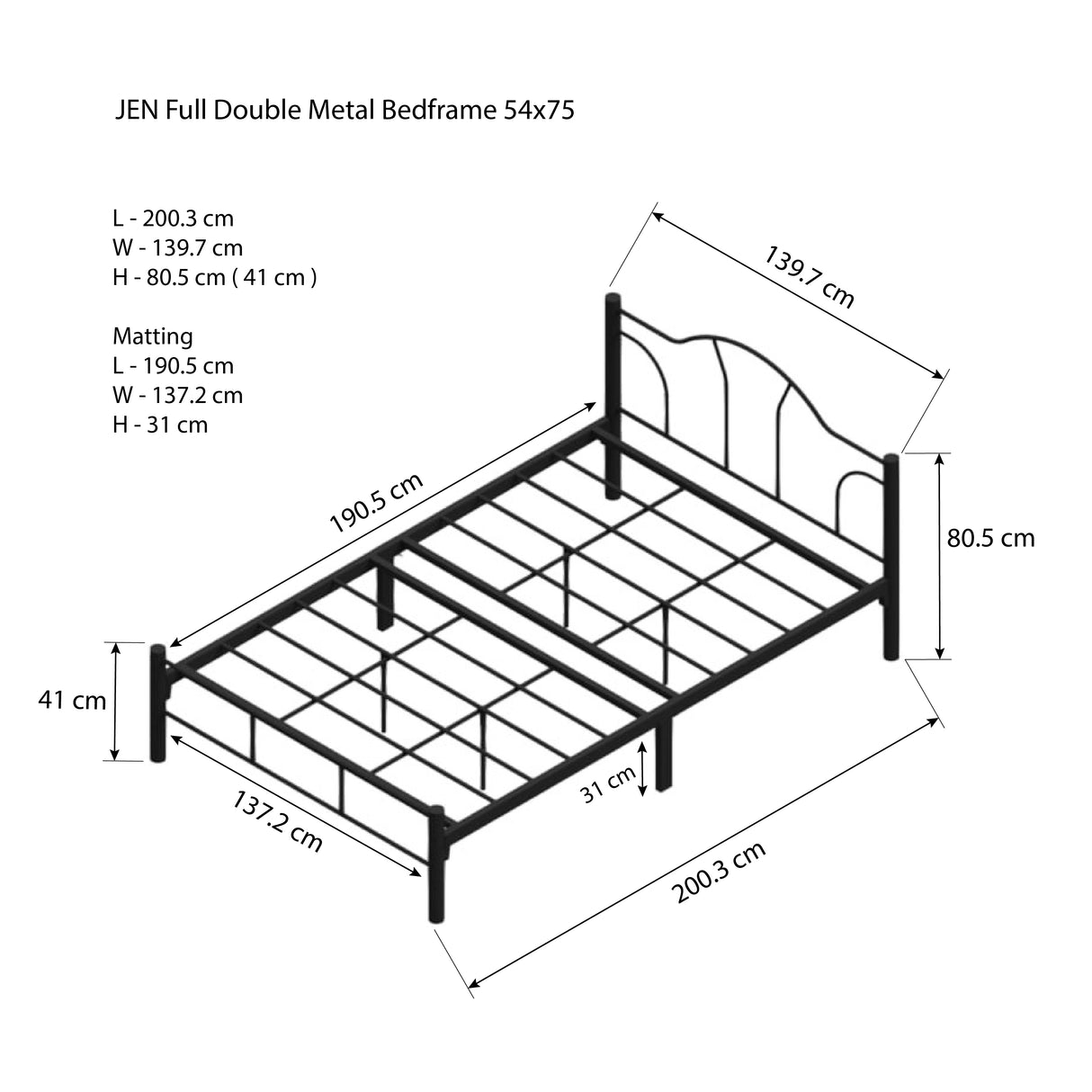 JEN Metal Bedframe Affordahome