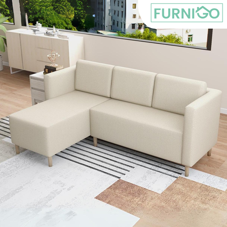 GAYNOUR L-Shape Fabric Sofa Furnigo