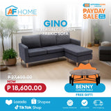 GINO Reversible L-shape Fabric Sofa | FREE BENNY CENTER TABLE | Payday Sale Furnigo