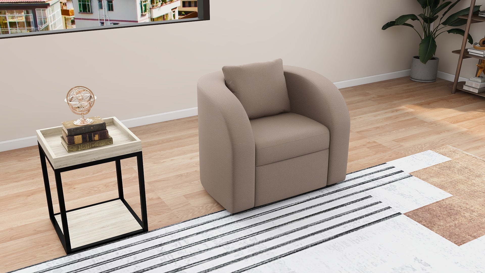 GUMI 1-Seater Fabric Sofa AF Home