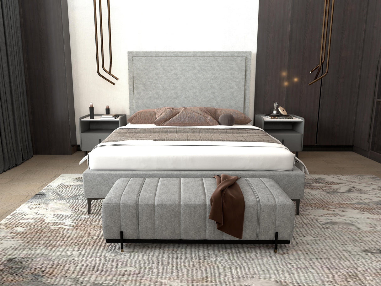 HENRY Upholstered Bed Frame + CLOUD MATTRESS FOAM 6 INCHES | FREE WHITE SLEEPING PILLOW (BUY1,TAKE1) | HOME FEST Furnigo