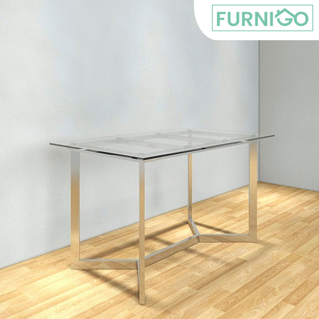 HARTE Stainless Steel Dining Table (4-6 Seater) Furnigo