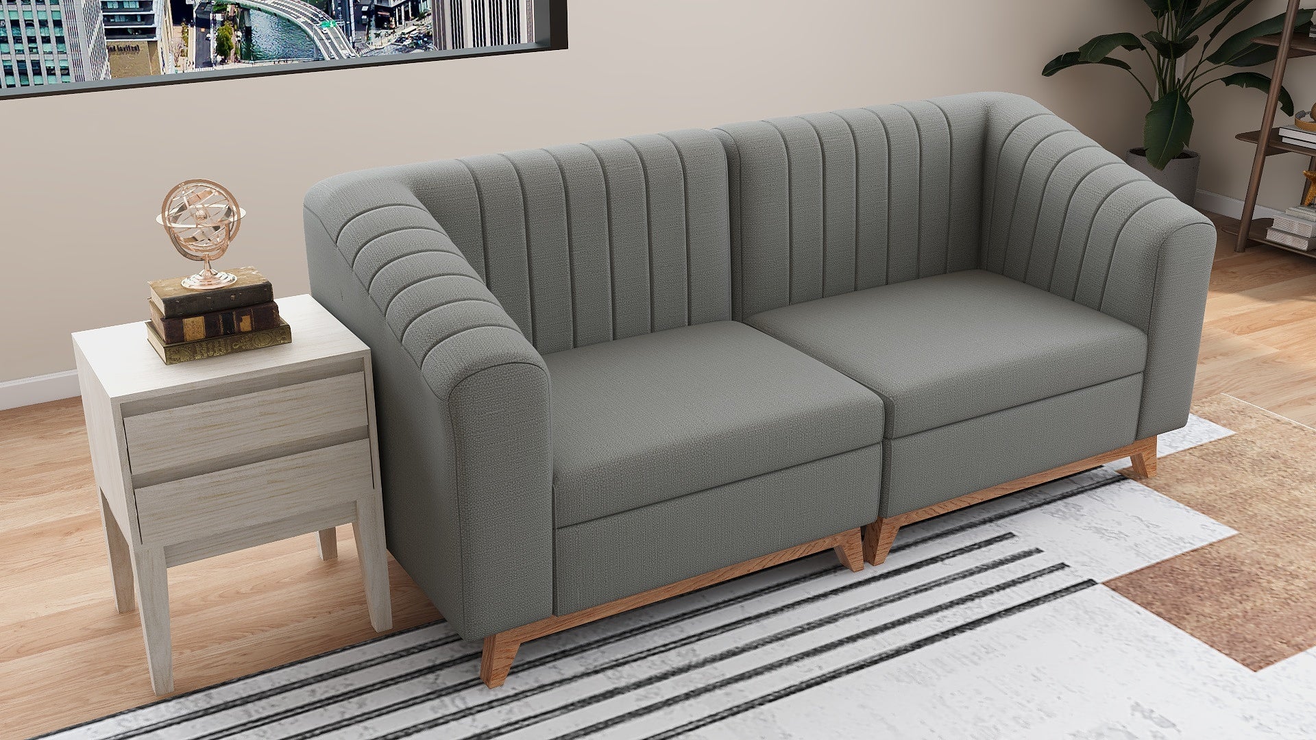 HAZEL 3-Seater Fabric Sofa AF Home