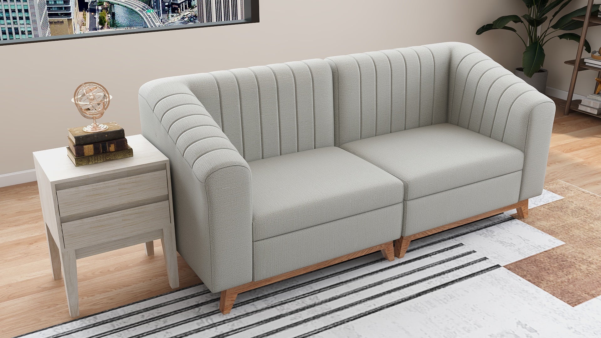 HAZEL 3-Seater Fabric Sofa AF Home