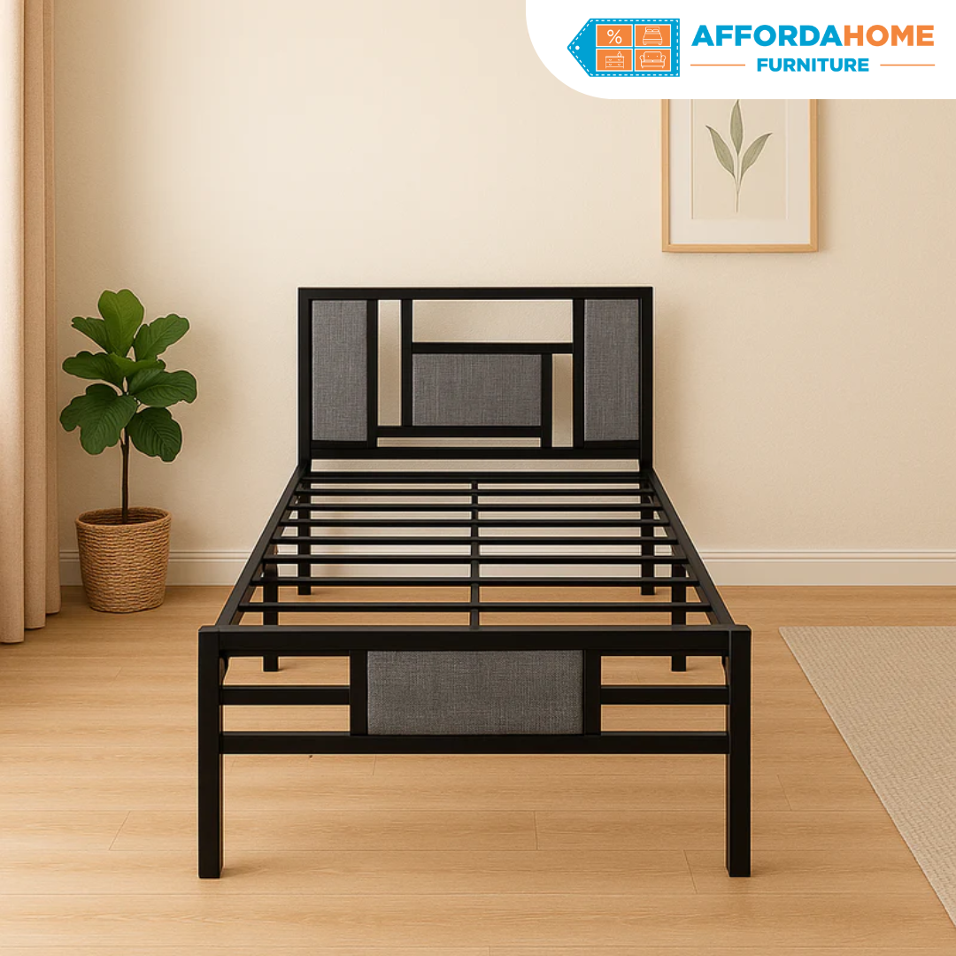 JAMES Single Metal Bed Frame Affordahome