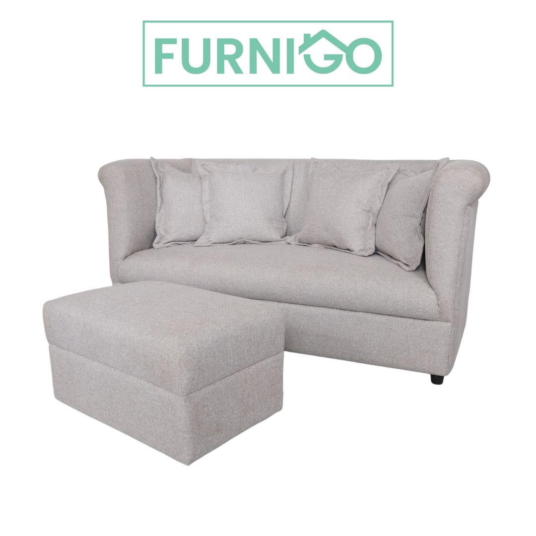 JAMIA 3 Seater with Ottoman Fabric Sofa Furnigo