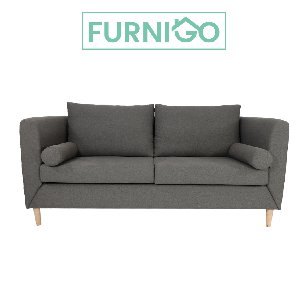 JASMIN 2 Seater Fabric Sofa with Pillows Furnigo