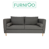 JASMIN 2 Seater Fabric Sofa with Pillows Furnigo