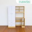 JUSTIN Laminated Study Table with Cabinet Furnigo