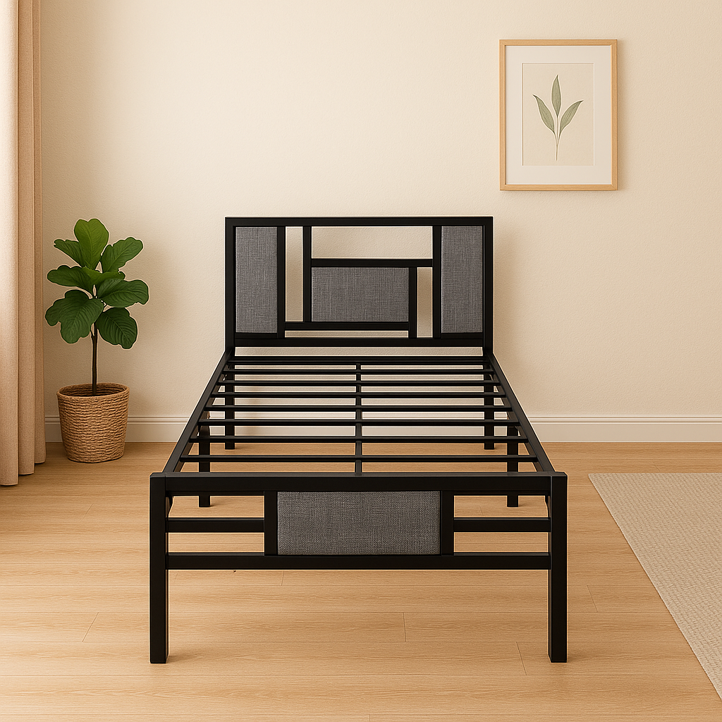 JAMES Single Metal Bed Frame Affordahome