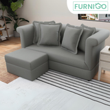 JAMIA 3 Seater with Ottoman Fabric Sofa Furnigo