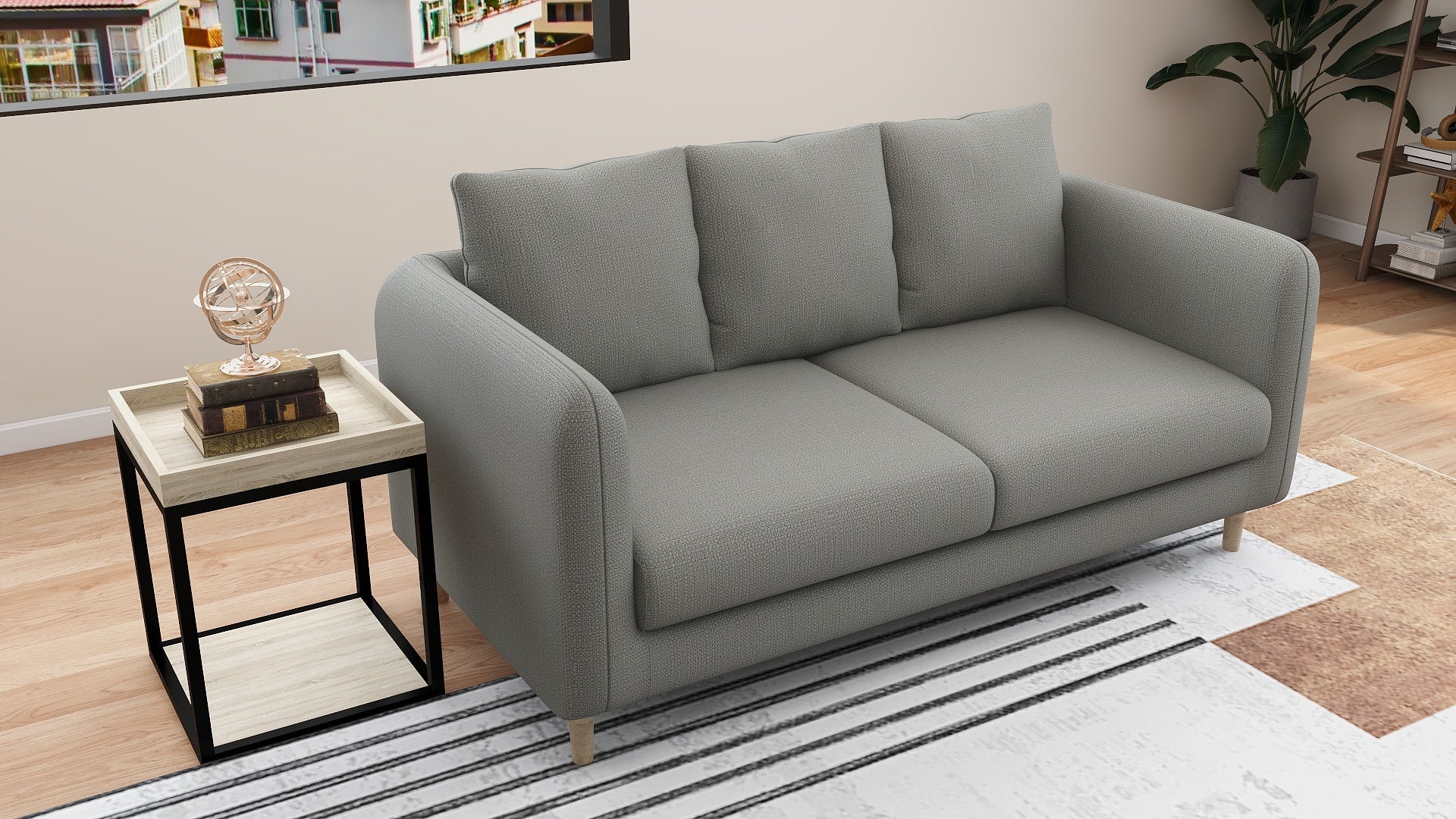 JANE 3-Seater Fabric Sofa AF Home