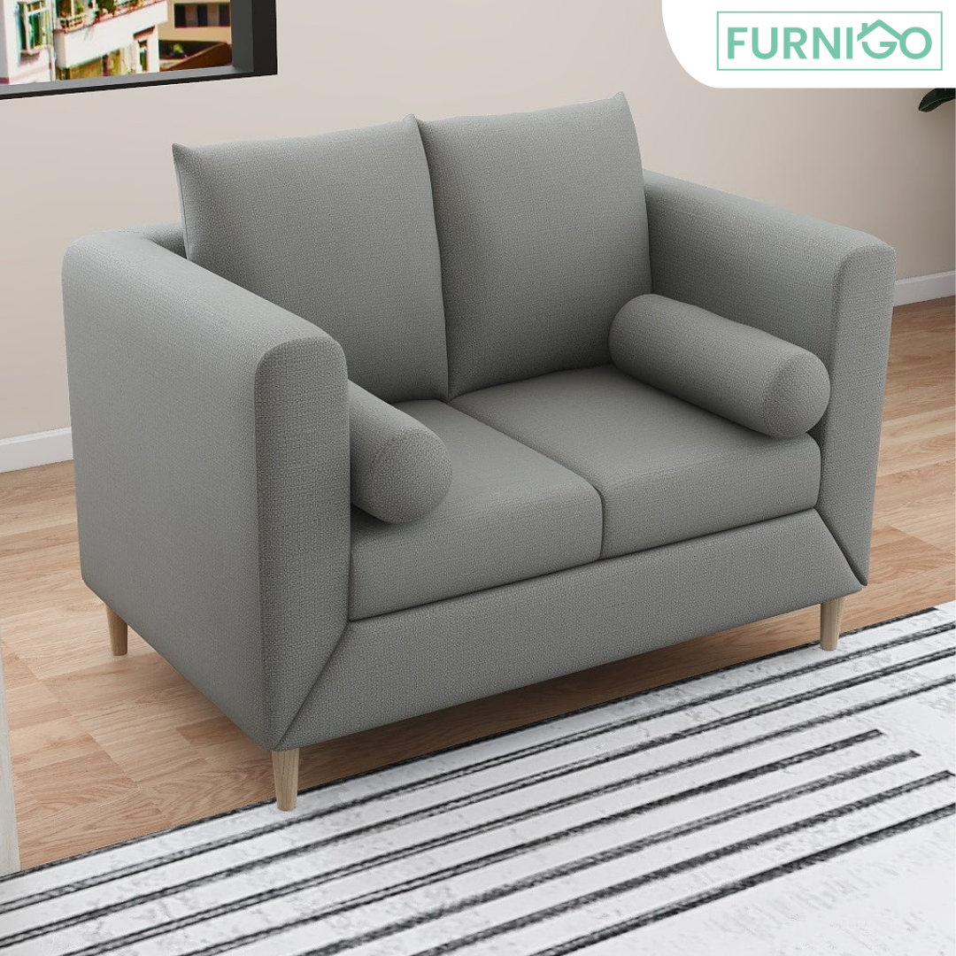 JASMIN 2 Seater Fabric Sofa with Pillows Furnigo