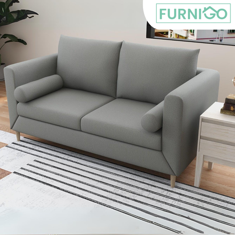 JASMIN 3 Seater Fabric Sofa with Pillows Furnigo