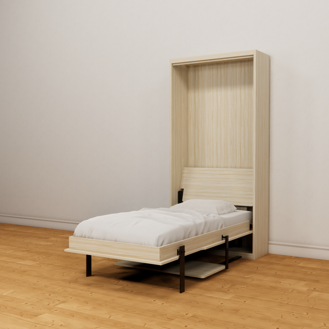 K68 Motorized Vertical Wall Bed with Table 900 x 1900 (36'' x 75'' Single Size Bed) Easy Space PH