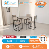 KENT 4 SEATER DINING SET | FREE ROUND MINERAL WATER STAND 2 LAYERS | PAYDAY POWER DEALS Affordahome