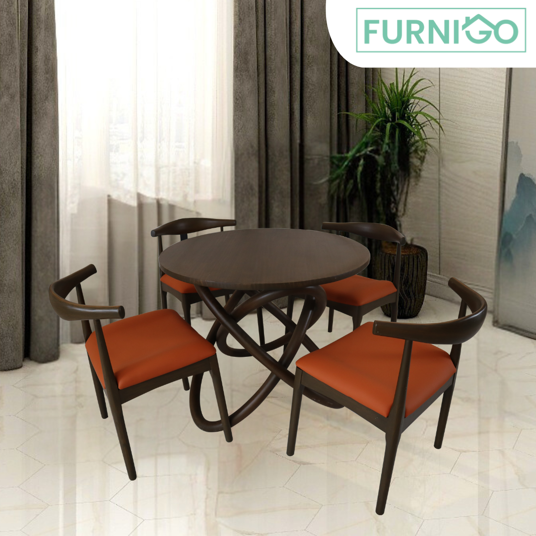 KIM Solid Wood Dining Set Furnigo