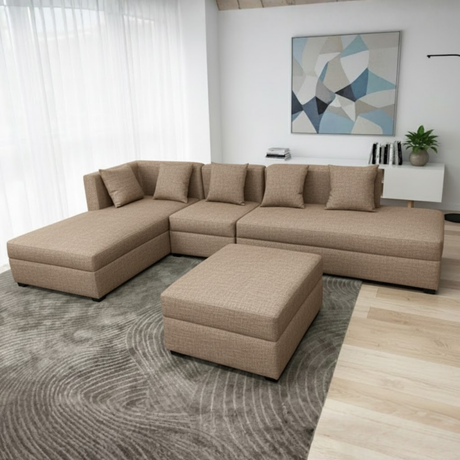 Russel L-shape Fabric Sofa with Ottoman Luxe Life PH