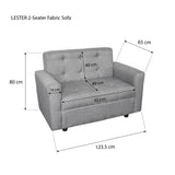 LESTER 2-Seater Fabric Sofa Affordahome