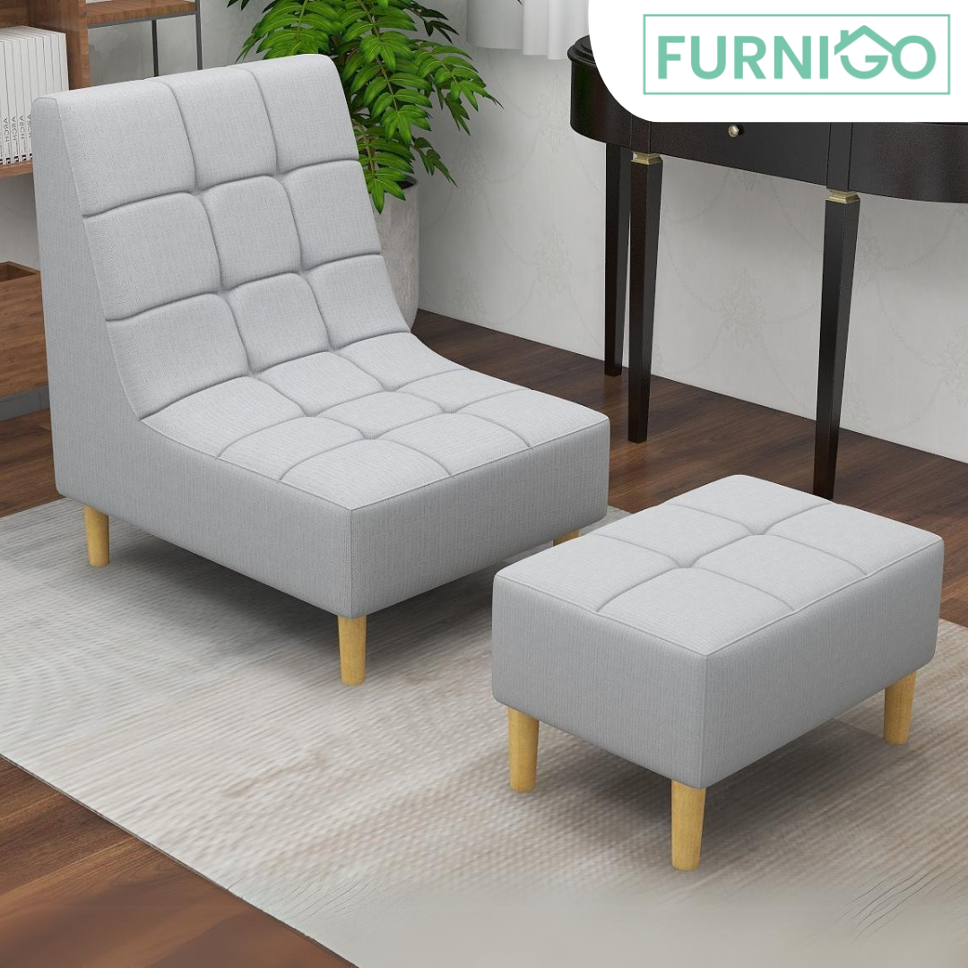 LIAM Fabric chair with Ottoman Furnigo