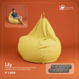 Lily Medium Teardrop Bean Bag - Free 2pcs Small Bolster Pillows (PAYDAY SALE) AF Home