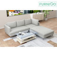 LUCILLE L-Shape Fabric Sofa Furnigo