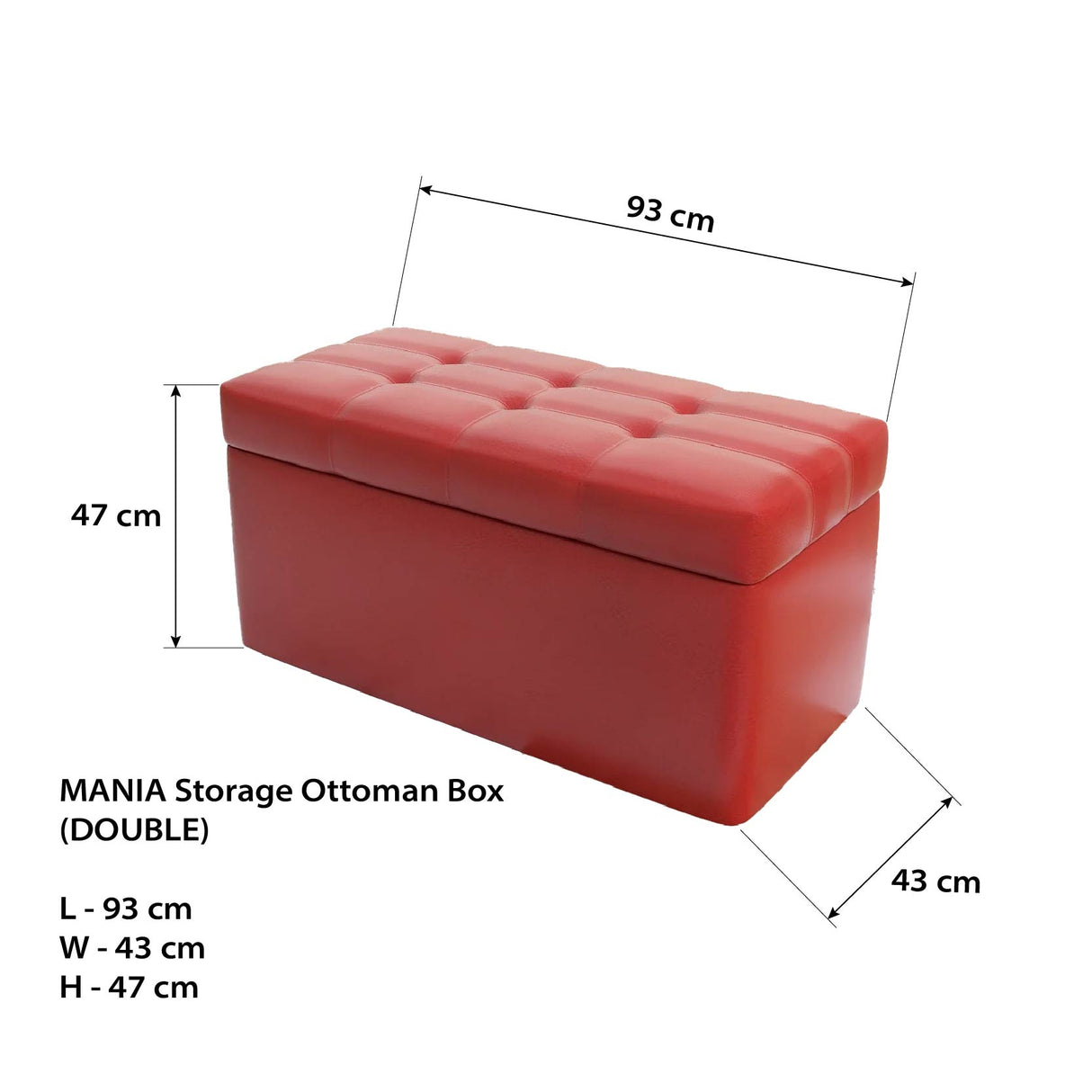 MANIA Storage Ottoman Box (DOUBLE) Affordahome