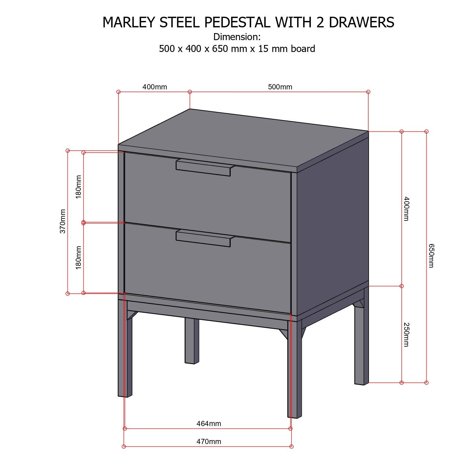 MARLEY 2-Drawer Side Table AF Home