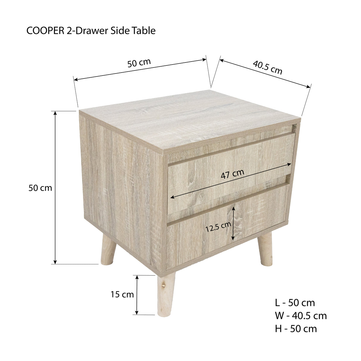 COOPER 2-Drawer Side Table Affordahome