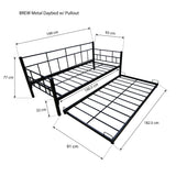 BREW Metal Daybed w/ Pullout Furnigo