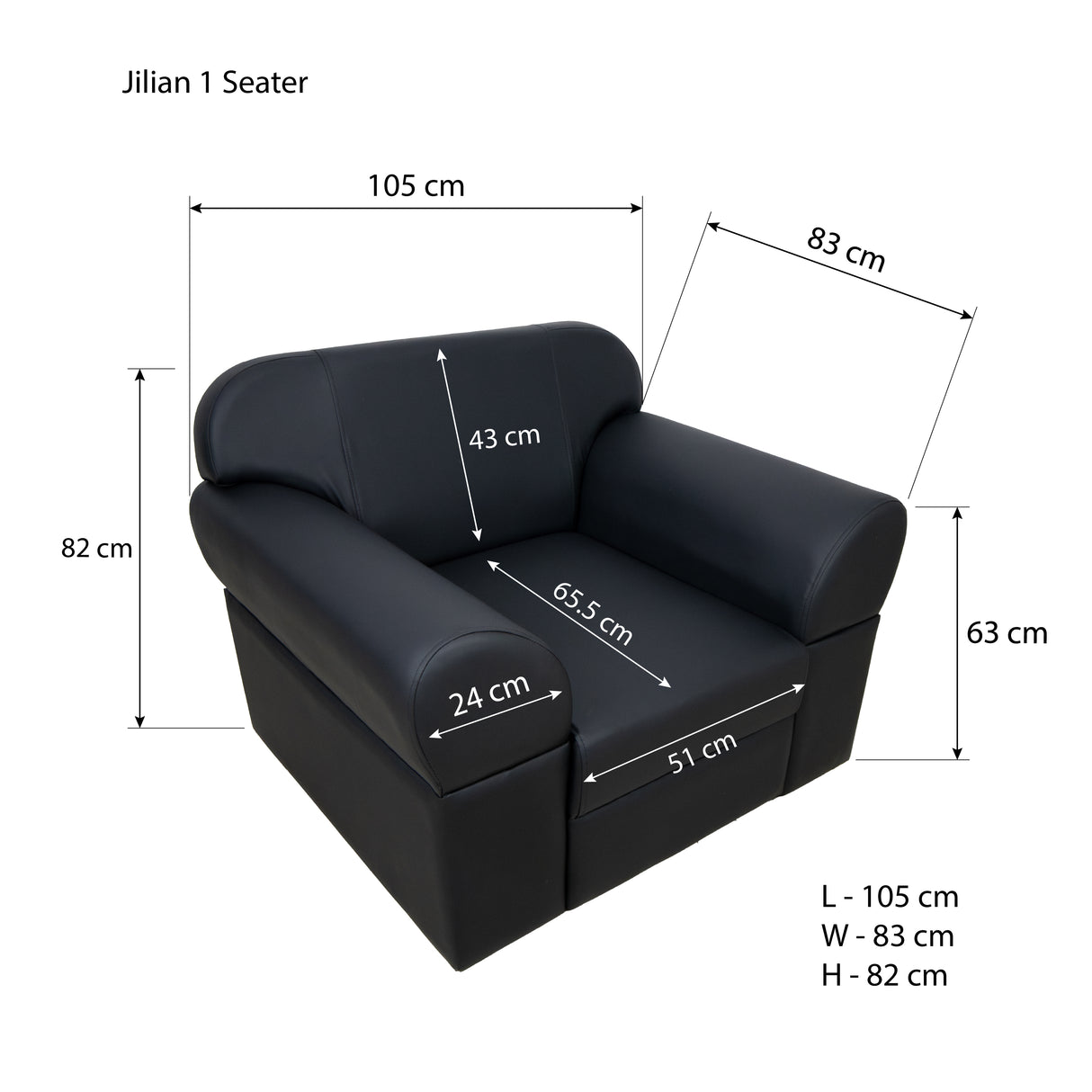 JILIAN 1 Seater Sofa Affordahome
