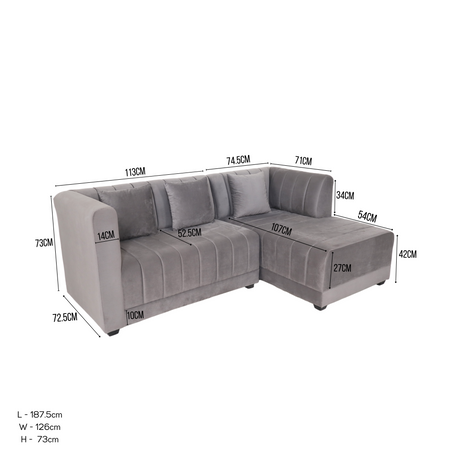 MIA L-SHAPE Fabric Sofa Affordahome