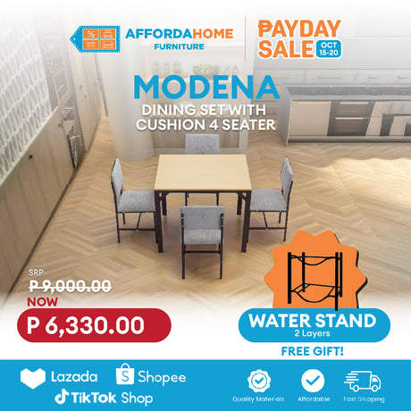 MODENA Dining Set with Cushion | FREE WATER STAND | Payday Sale Affordahome