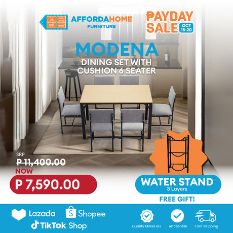 MODENA Dining Set with Cushion | FREE WATER STAND | Payday Sale Affordahome