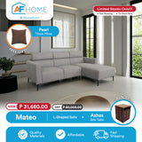 MATEO L-Shape Fabric Sofa w/ Folding Head Board  | FREE PEARL THROW PILLOW | PRE-HOLIDAY CLEARANCE SALE