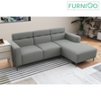 MATEO L-Shape Fabric Sofa w/ Folding Head Board Furnigo