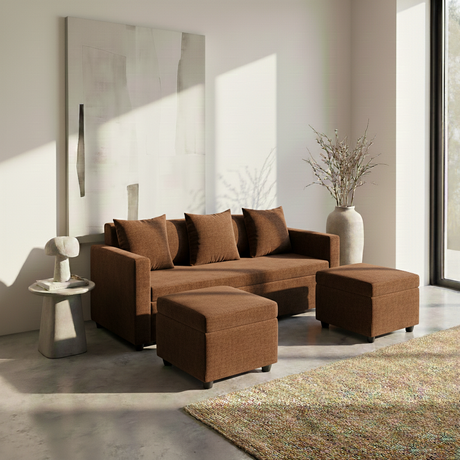 Melo Reversible Fabric Sofa Set Affordahome