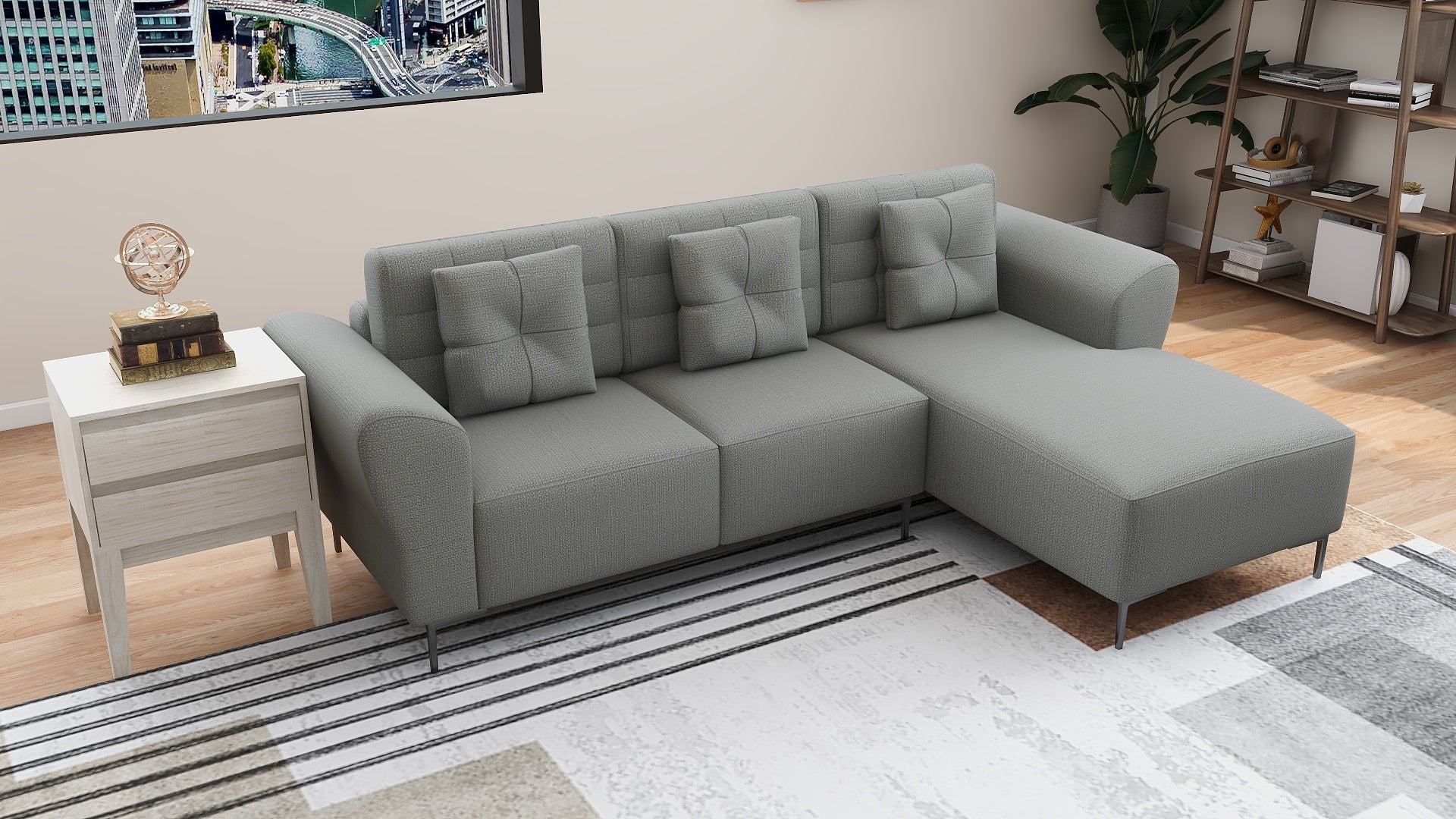 MICAH L-Shape Fabric Sofa AF Home