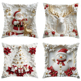 Looma Pilora - Christmas Elk & Snowman Decorative Pillowcase – Festive Cushion Cover for Living Room Sofa | Customizable Design Available - Living Room, Bedroom, Sofa Area Looma